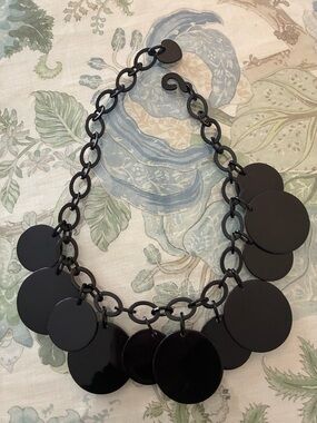 Fabrice French Black Acetate Resin Necklace Modern Cool Vibe